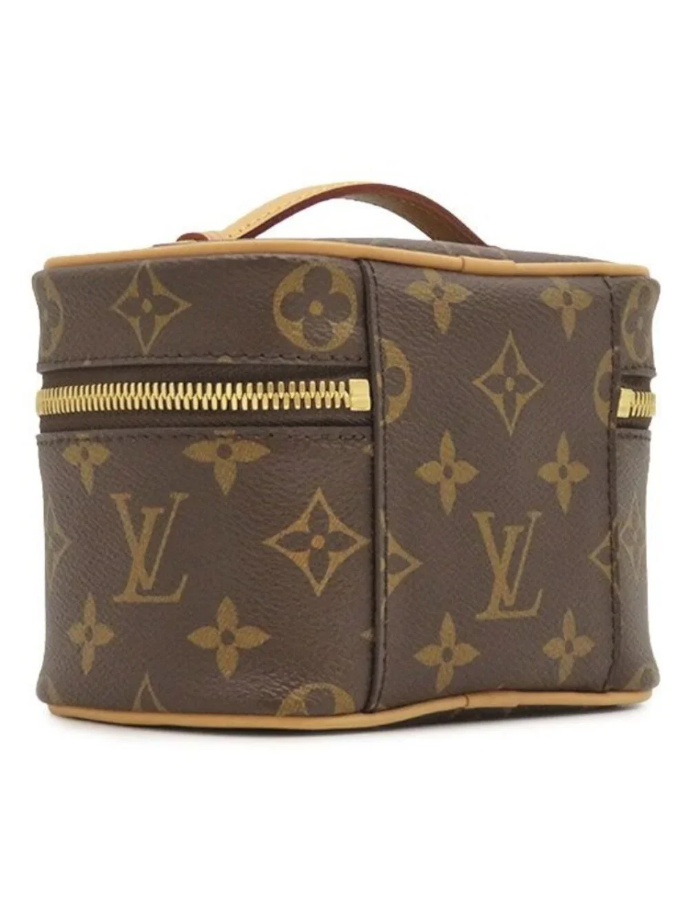 Louis Vuitton Pouch Nice Nano Monogram Canvas Gold Brown Vanity Makeup